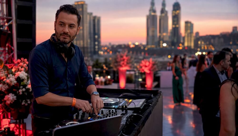 Experienced wedding DJ performing at reception