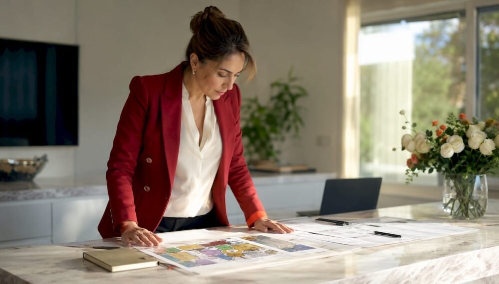 Event planner reviewing championship entertainment schedule